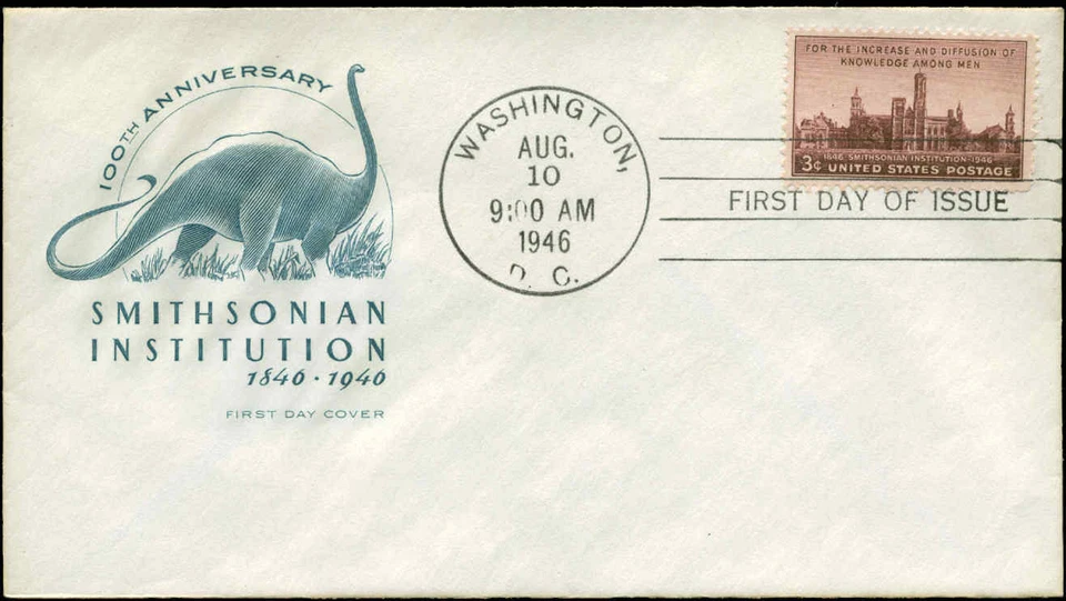 US FDC #943 House of Farnam Cachet Handstamped Washington, DC Smithsonian - Image 1 of 1