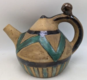 Southwest Style Pottery Clay Teapot Signed - Picture 1 of 6