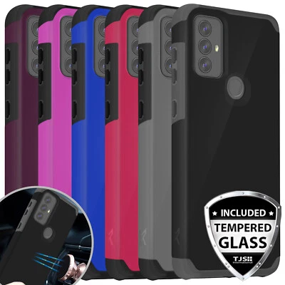 For Motorola Moto G Pure/G Power 2022 Phone Case Hybrid Cover+Tempered Glass - Image 1 of 4