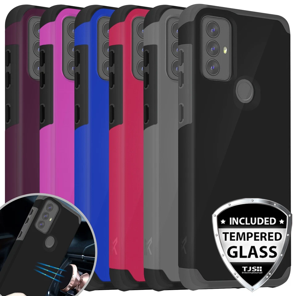 For Motorola Moto G Pure/G Power 2022 Phone Case Hybrid Cover+Tempered Glass - Image 1 of 4