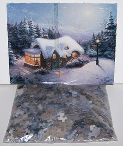 Springbok Thomas Kinkade SILENT NIGHT 500 Cottage Natale puzzle SENZA SCATOLA NUOVO - Foto 1 di 1