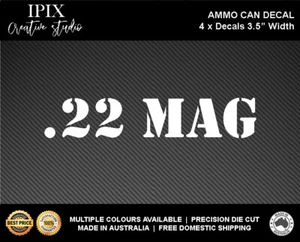 4 X AMMO CAN DECALS .22 MAG - 3.5" WIDTH - Picture 1 of 2