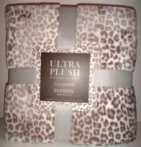 ANIMAL PRINT Gray Leopard FULL / QUEEN Plush Throw Square Blanket 90 in x 90 in - Picture 1 of 5