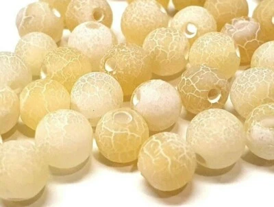 Edelsteine Achat Perlen 6mm Matt Naturstein Gelb Rund Schmuck Basteln R327 - Bild 1 von 2