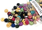 30 Gram Bag of 200 Assorted Loose 8 x 4mm Wood Rondelle Beads in a Mix of Colors