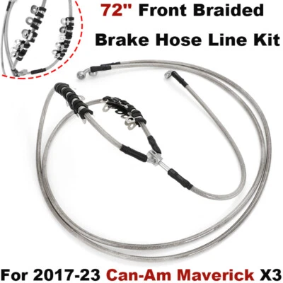 72'' Front Braided Brake Hose Line Kit For 2017-2023 Can-Am Maverick X3 Turbo - Image 1 of 4
