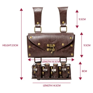 Retro Medieval Alchemy Bottle PU Leather Waist Bag Rivet  Pouch Cosplay Props - Picture 1 of 11