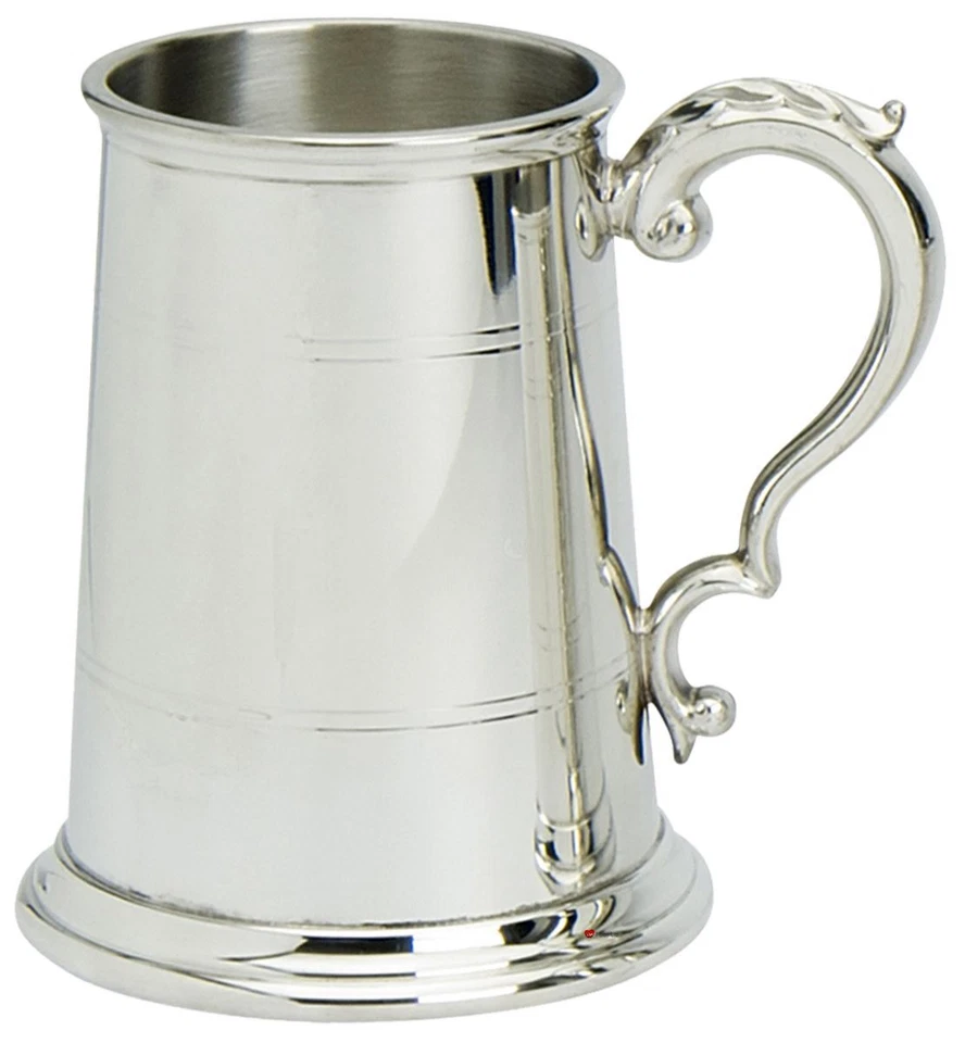 Pewter Tankard Handmade Double Lined Engravable Fine English Pewter Two Pint - Image 1 of 3