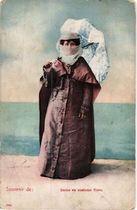 Postal antigua vintage. Mujer en traje tradicional turco (515) - Imagen 1 de 2