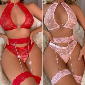 Women's Sexy Lingerie Lace Babydoll Bra Thong Set Sleepwear Underwear Nightwear