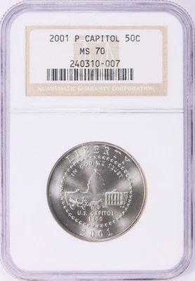 MS70 2001 P Capitol Visitor Center Commemorative Half Dollar 50C NGC - Image 1 of 4