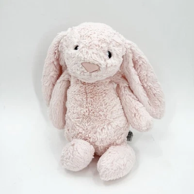 LITTLE JELLYCAT Pink Bunny 'Well Loved' Stuffed Animal Plush Stuffie Rattle Bell - Image 1 of 4