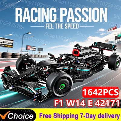 F1 W14 E Racing Car Building Set (1642pcs) | Technic Style Formula 1 Model Kit - Image 1 of 4