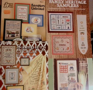 4 cross stitch Sampler June Grigg Midwest, Family Heritage 67, Unlimited 193 - Picture 1 of 1