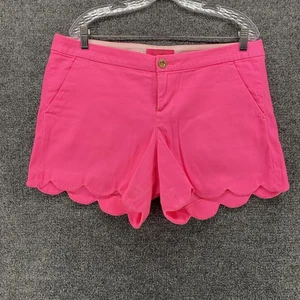 Lilly Pulitzer Shorts Damen 12 rosa Jakobsmuschelsaum Tasche Stretch strukturiert Sommer - Bild 1 von 9