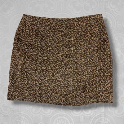 Minifalda vintage de pana años 90 para mujer 11 marrón estampado de leopardo por Day2Day Foto 1 de 4