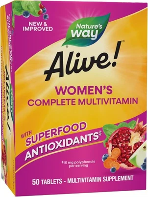 Nature's Way Alive! Multivitamínico Completo Diario para Mujer, Apoya la Energía...  Foto 1 de 4