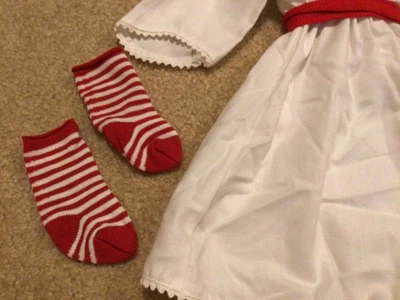 AMERICAN GIRL Doll Kirsten St. Lucia Gown-90’s Retired 2009 white dress red sock - Image 1 of 4