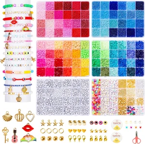 Friendship Bracelet Kit 6 Boxes, Bracelet Making Kits with 48 Colors Clay Beads, - Picture 1 of 12