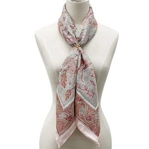 Used Hermes Carré 90 Pavement Silk Scarf Pink Beige Animal Motif Mosaic w/Box - Picture 1 of 11