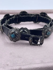 Vintage Indianer Sterlingsilber Türkis Damen Gürtel 27,5" Gesamtlänge - Bild 1 von 18