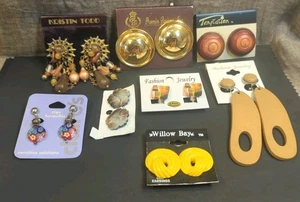 Lote de 8 Pendientes de Clip Cardados Estilos Vintage y Modernos Tono Dorado Tono Plata - Imagen 1 de 17