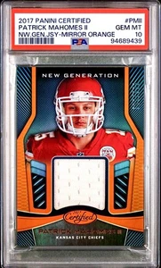 /399 PSA 10 RC Patrick Mahomes 2017 Certified Rookie Patch Mirror Orange POP 13 - Picture 1 of 3