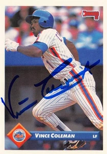 Vince Coleman autographed baseball card 1993 Donruss #618 (New York Mets) - Picture 1 of 1