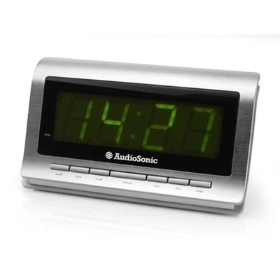 Radiowecker Uhrenradio XL Display grüne Anzeige Wecker SleepTimer Silber Tristar - Bild 1 von 2