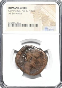 Commodus . AD 177-192. Æ Sestertius, Roman Empire. NGC Certified - Picture 1 of 2