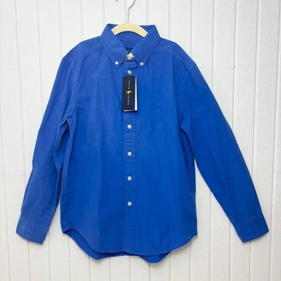 Camisa Ralph Lauren azul vibrante algodão casual botão para baixo menino tamanho M (10-12) - Imagem 1 de 4
