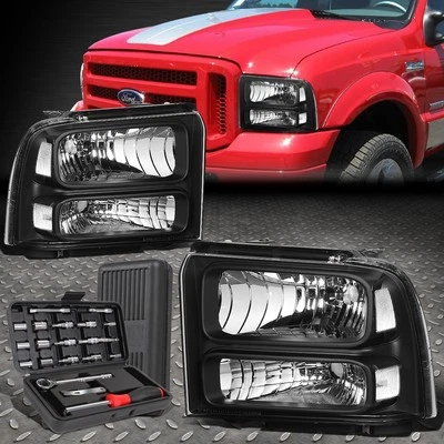 PARA 05-07 FORD F250-F550 SUPER DUTY CARCASA NEGRA FARO LATERAL TRANSPARENTE + JUEGO DE HERRAMIENTAS Foto 1 de 4