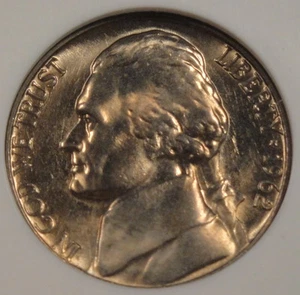 1962 Jefferson Nickel 5c NGC Certified MS66 4 stepper! - Picture 1 of 4