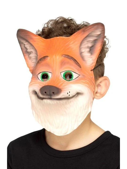 CHILD KIDS RED FANTASTIC FOXY FOX  ZOO ANIMAL COSTUME MASK EVA BOYS GIRLS ORANGE - Image 1 of 1