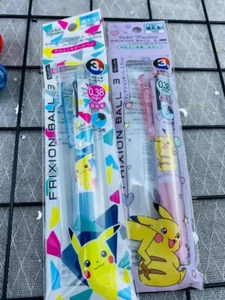 New Pokemon Pikachu Frixion Ball Slim 3 color Erasable Ballpoint Pen Japan Only - Foto 1 di 17