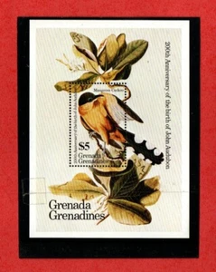 $5 GRENADA stamp miniature sheet MANGROVE CUCKOO bird 200th birth JOHN AUDUBON - Picture 1 of 1