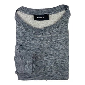 Diesel Heathered Gray Hemline Crewneck Cotton Blend Sweater Size Mens L  - Picture 1 of 6