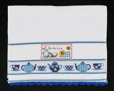 十字架厨房毛巾“感受我们的爱 - 太阳花桶和杯子” — 第 1/2 张图片