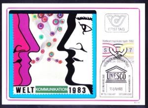Austria 1983 Maxi Tarjeta, Año Mundial de las Comunicaciones, Telecomunicaciones - Imagen 1 de 1