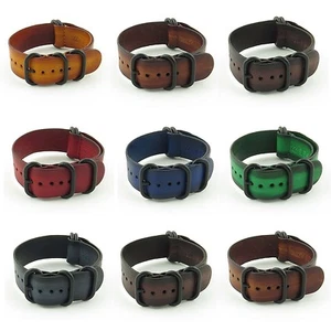Correas de cuero vintage para hombre correa de reloj de alta resistencia anillos negros de alta resistencia - Imagen 1 de 16