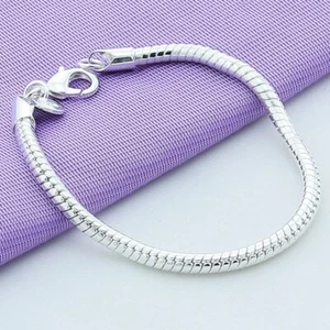 Cadena Serpiente Caja Cadena Cuentas Cadena Brazalete Plata 925 Mujeres Hombres Joyería - Imagen 1 de 15
