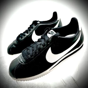 Nike Classic Cortez Leather Black White 807471-010 Women’s Size 6 - Picture 1 of 7