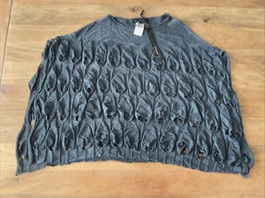 Nora Attalai Paris Luxury Top Womens Size 42 Cropped Cut Out Flutter Sleeve - Picture 1 of 8