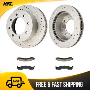 326.7mm For Dodge Ram 2500 3500 2000-02 Front Drilled Slotted Rotors Brake Pads - Picture 1 of 14