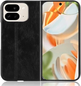 For Pixel 9 Pro Fold Case W/ Retro PU Leather Ultra Slim Shockproof Protection - Picture 1 of 6