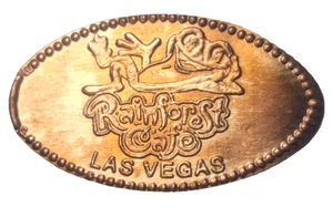 Retired Rainforest Cafe Las Vegas Nevada Frog Elongated Copper Cent-CRC - Picture 1 of 2
