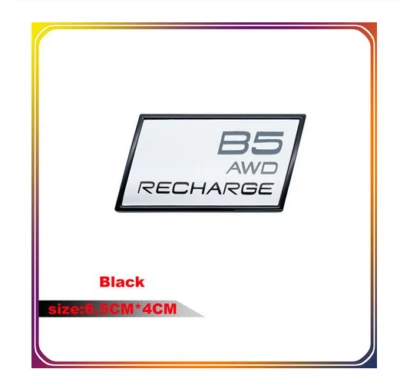 Insignia adhesiva plateada negra con emblema trasero para maletero Volvo B5 AWD recarga Foto 1 de 2