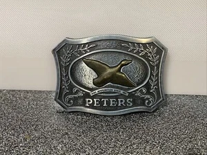 VTG Remington Arms Peters Ammunition 1887 Duck Hunter Hunting Guns Belt Buckle - Picture 1 of 6