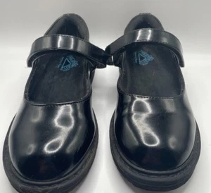 Thereabouts Size 1 Patent Faux Leather Black Mary Jane w Hook Loop Strap - Picture 1 of 5