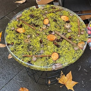 Tavolino salotto Caffè design in resina epossidica trasparente Bosco - Foto 1 di 3